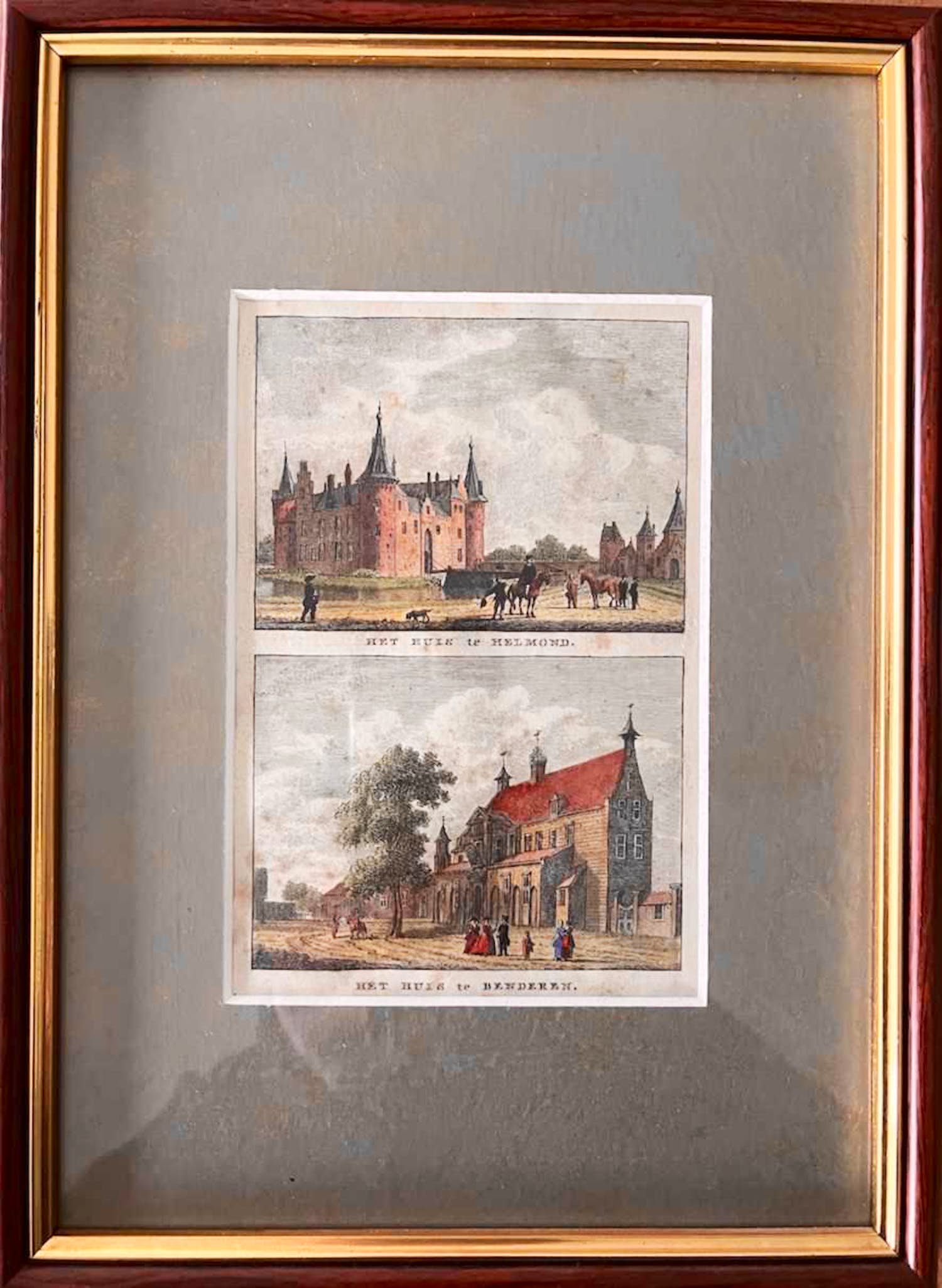 Abraham Rademaker - Helmond / Benderen - Handgekleurde Gravure, Ingelijst verkocht voor € 30!