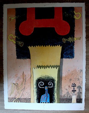 Gert Strengholt - 8 kleuren litho: De muze gevangen - 1996 kopen? Bied vanaf 45!