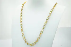 72 - Lange 18 krt geel-gouden zg. "Jasseron" ketting - met staafjes - massief kopen? Bied vanaf 2030!