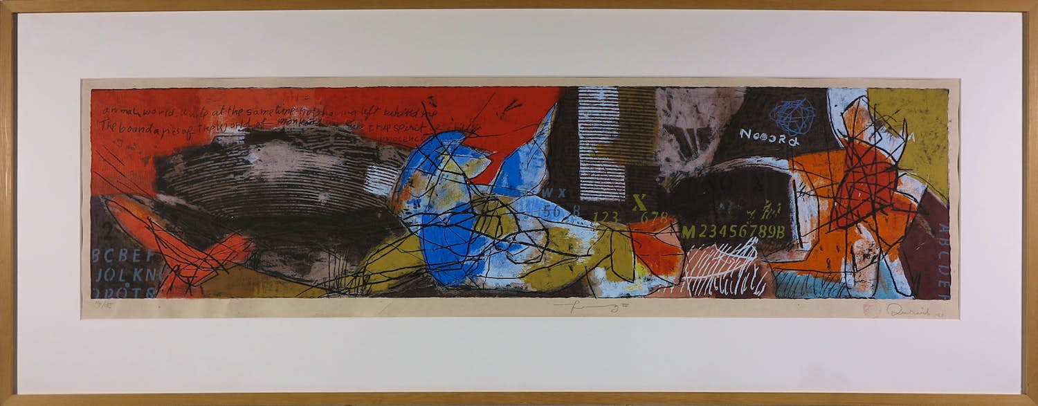 Mohammed Quraish - Zeefdruk op papier, Flying IV - Ingelijst kopen? Bied vanaf 70!