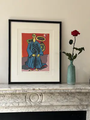 Corneille - Vrouw en kimono en vliegers - Herinnering aan Japan kopen? Bied vanaf 230!