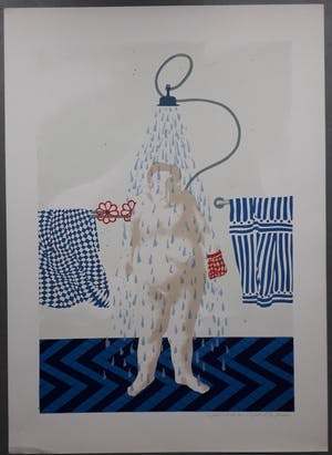 Geert Mols - gesigneerde Zeefdruk - Douche kopen? Bied vanaf 55!