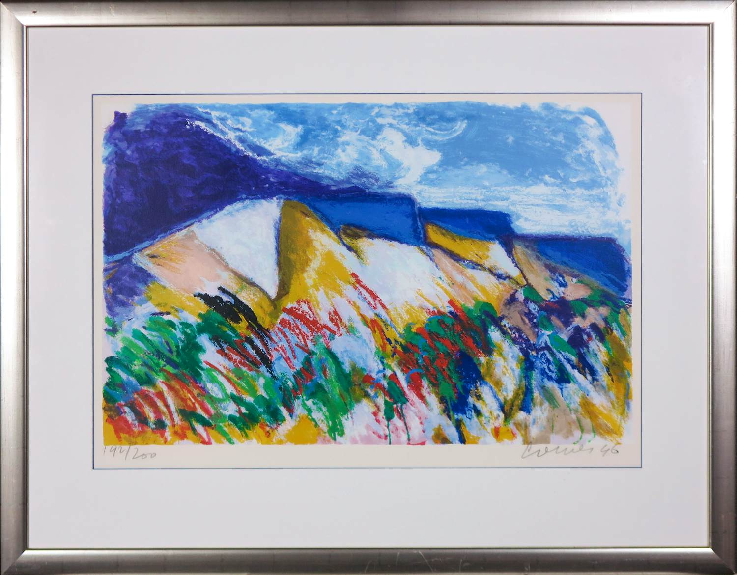 Jan Cremer - Zeefdruk, La Montagne Sainte Victoire - Ingelijst kopen? Bied vanaf 250!