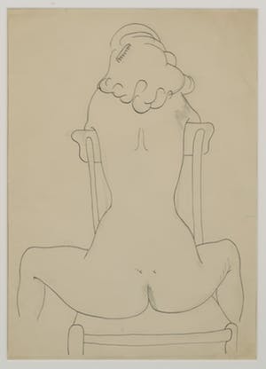 Melle Oldeboerrigter - Pentekening, Z.T. Naakt - Ingelijst kopen? Bied vanaf 100!