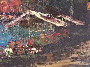 Niet of onleesbaar gesigneerd - Bloemenmarkt in Amsterdam (gesigneerd Willemse) kopen? Bied vanaf 1!