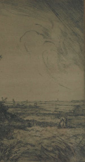 Willem Frederik Noordijk - Ingelijste ets , Landschap – ca 1925 kopen? Bied vanaf 1!