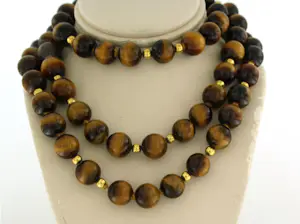 Collier met  tijger oog kralen - 80 cm kaufen? Bieten Sie von 25!