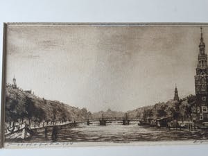 Cornelis Brandenburg - ets - Oude Schans te Amsterdam kopen? Bied vanaf 35!