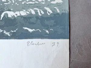 Wally Elenbaas - Mooie kleuren lithografie "kust" - zeer kleine oplage (12) - gesigneerd kopen? Bied vanaf 57!
