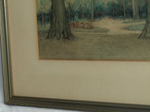 Heertje van Doornik - Aquarel, “Bos” - gesigneerd & ingelijst – ca 1920 kopen? Bied vanaf 50!