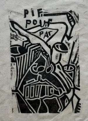 Diederick van Kleef - handgesigneerde linosnede | 'Zonder titel' | 1992 (TWEELUIK) kopen? Bied vanaf 20!