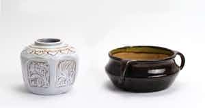 Mobach Keramiek - gemberpot en schaal - Laatste Kans! verkocht voor € 10!