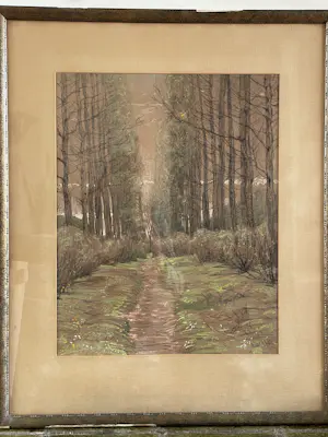 Maurits van der Valk - Bosgezicht - Tekening (Pastel) kopen? Bied vanaf 220!