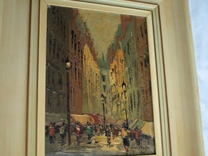 Niet of onleesbaar gesigneerd - Olieverf op doek , Stadsgezicht, Parijs? – gesigneerd en ingelijst kopen? Bied vanaf 1!