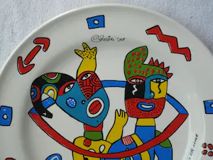 Clemens Briels - Wandbord , Schaal , Friendship is the Vehicle… - Ø 37 cm - 1998 kopen? Bied vanaf 1!