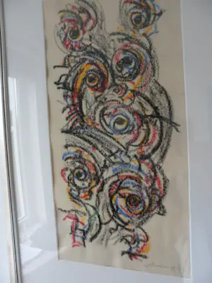 Theo Wolvecamp - Pastel op papier, Abstracte compositie kopen? Bied vanaf 250!