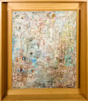 Klaas Boonstra - Olieverf op board, Abstracte compositie - Ingelijst verkauft für € 65!