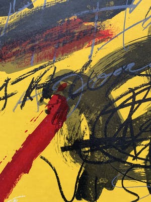 Antoni Tapies - kleurenlitho - 'l'Emerveille merveilleux' - 1973 (Zeer kleine oplage) kopen? Bied vanaf 950!