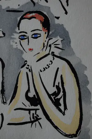 Kees van Dongen - Pochoir - Wijntje drinken - 1925 kopen? Bied vanaf 300!