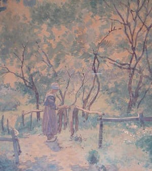 Adriaan Terhell - boerinnetje, aquarel, origineel werk kopen? Bied vanaf 69!