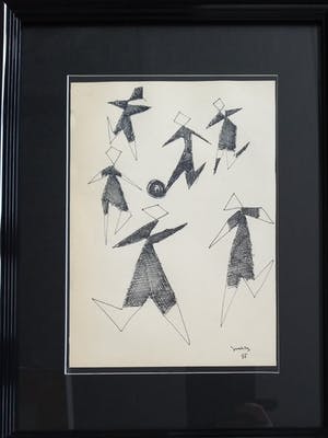 Siep van den Berg - Voetballers - inkt op papier 1955 kopen? Bied vanaf 125!