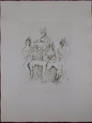 Leonor Fini - Croquis: Diner kopen? Bied vanaf 40!