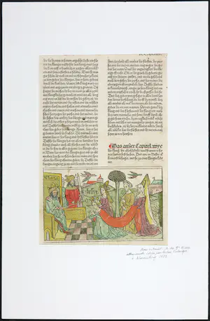 Anton Koberger - Wiegedruk en houtsnede, Blad uit de 9e Duitse Bijbel CCXLIIII kopen? Bied vanaf 80!