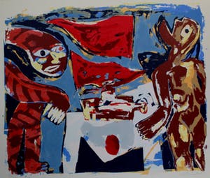 John Lie a Fo - Grote zeefdruk - 1988 kopen? Bied vanaf 45!