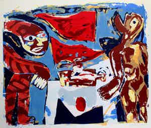 John Lie a Fo - Grote zeefdruk - 1988 verkocht voor € 45!