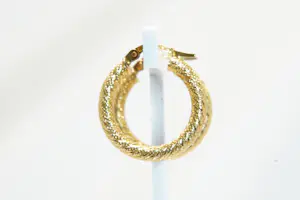 85 - 18 karaats geelgouden paar holle gedraaide oorringen kopen? Bied vanaf 280!