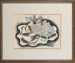 Raoul Hynckes - Pastel- en inkttekening, Stilleven met theekop kopen? Bied vanaf 850!