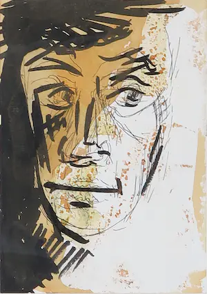 Floor van Keulen - Inkt en Aquarel op papier, Gezicht kopen? Bied vanaf 35!