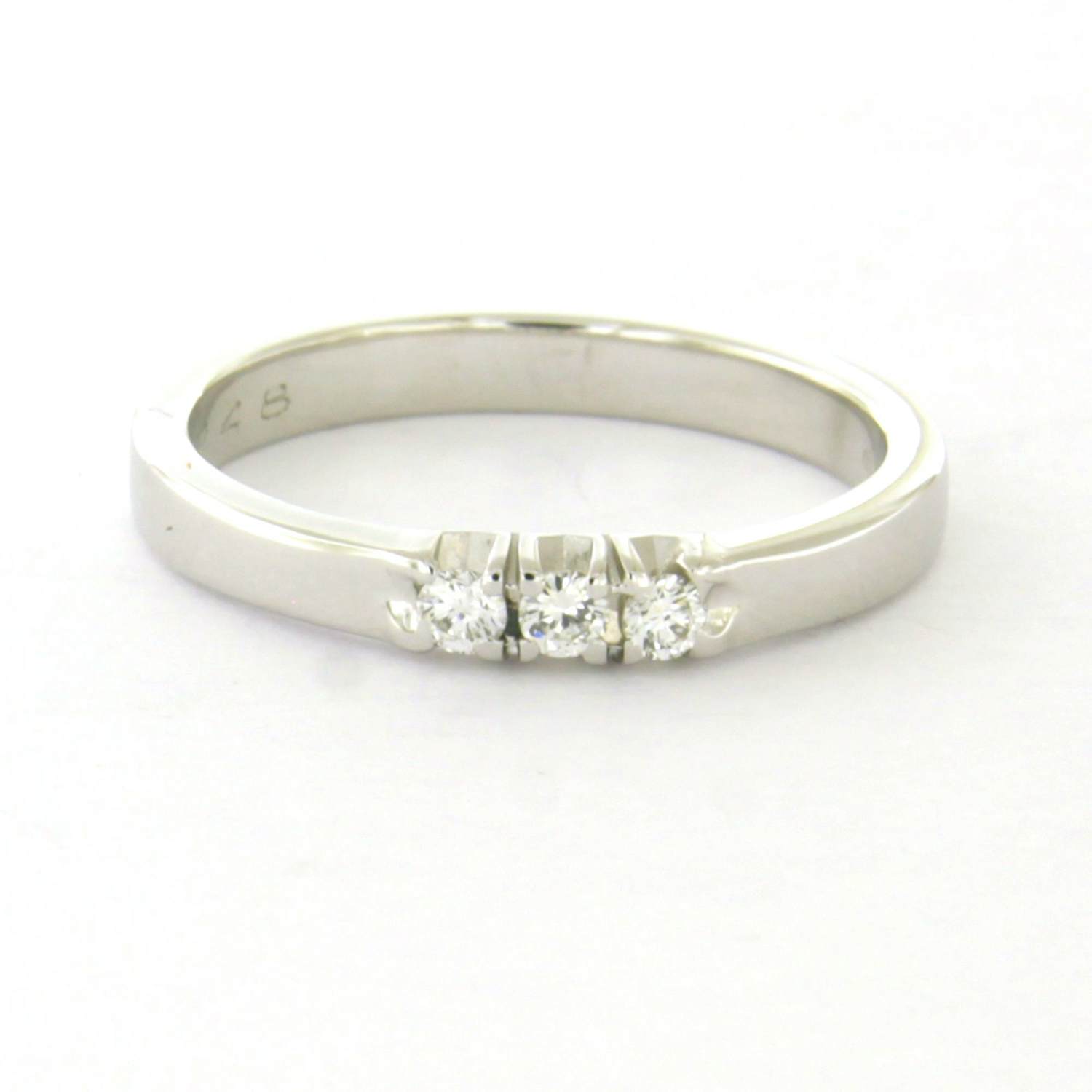 14k wit gouden ring met briljant geslepen diamant tot. 0.12ct – F/G – VS/SI kopen? Bied vanaf 385!