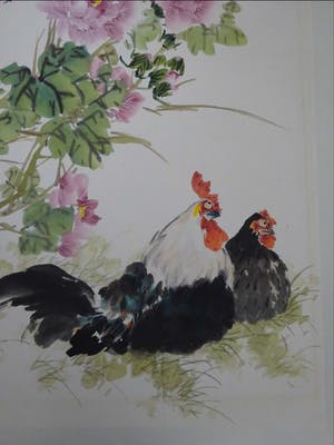 Niet of onleesbaar gesigneerd - KIPPEN EN BLOEMEN kopen? Bied vanaf 1!