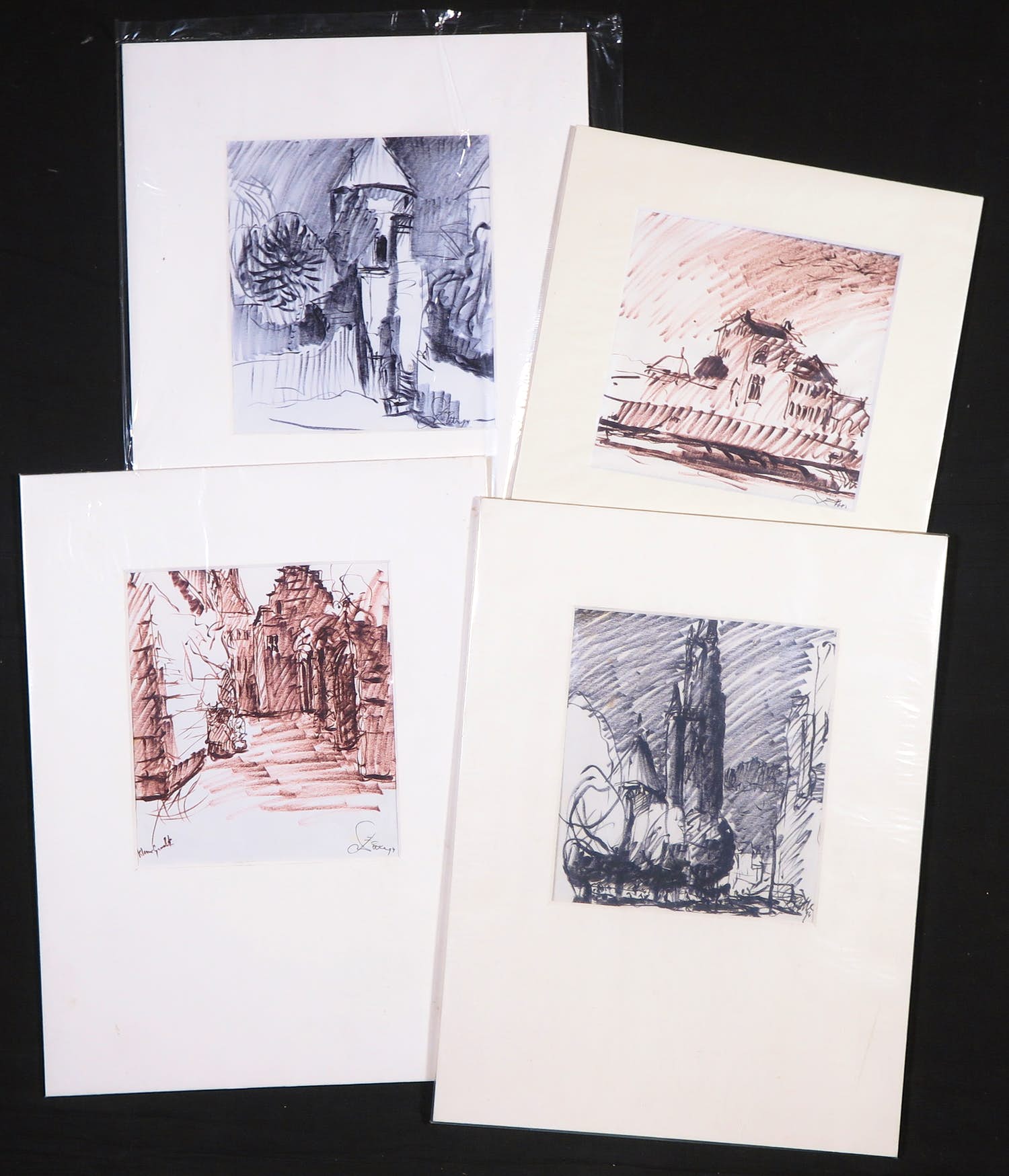 Franscz Witte - Lot van vier stifttekeningen kopen? Bied vanaf 1!