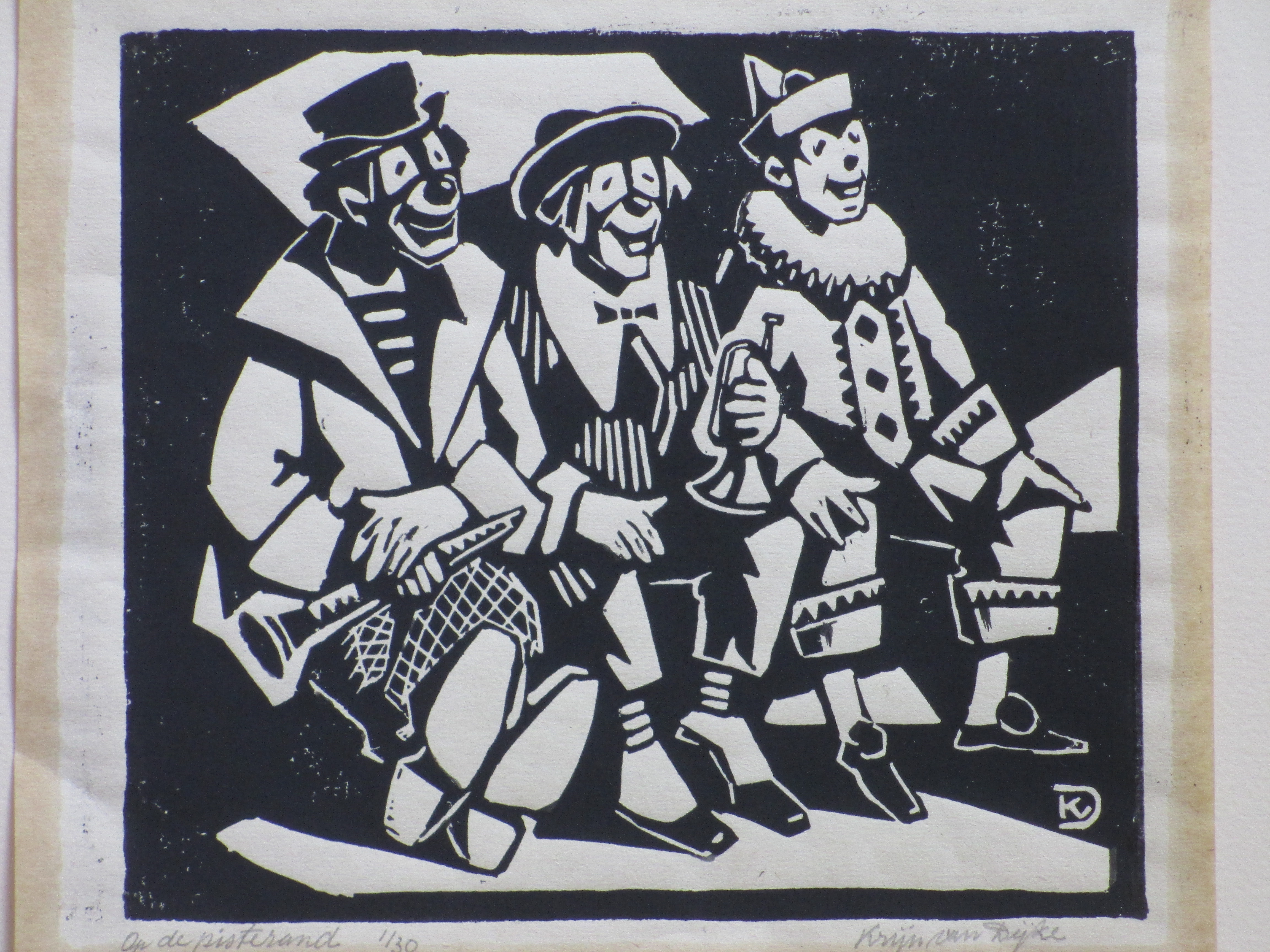 Krijn van Dijke - Op de pisterand - Houtsnede kopen? Bied vanaf 20!