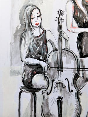 Natia Antadze - "Cello und Geiger Musikantinnen " kopen? Bied vanaf 40!