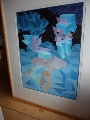 Hans Klaui - Geometrisch abstracte , zeefdruk kopen? Bied vanaf 40!