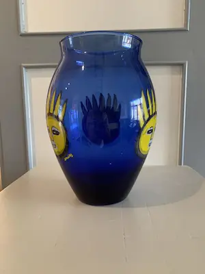 Corneille - 4 vazen Oiseau-Soleil in saffierblauw glas kopen? Bied vanaf 115!