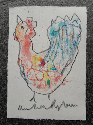 Anton Heyboer - "Kip" - Krijt en gouache op Hahnemühle papier - 30 x 22 cm. kopen? Bied vanaf 175!