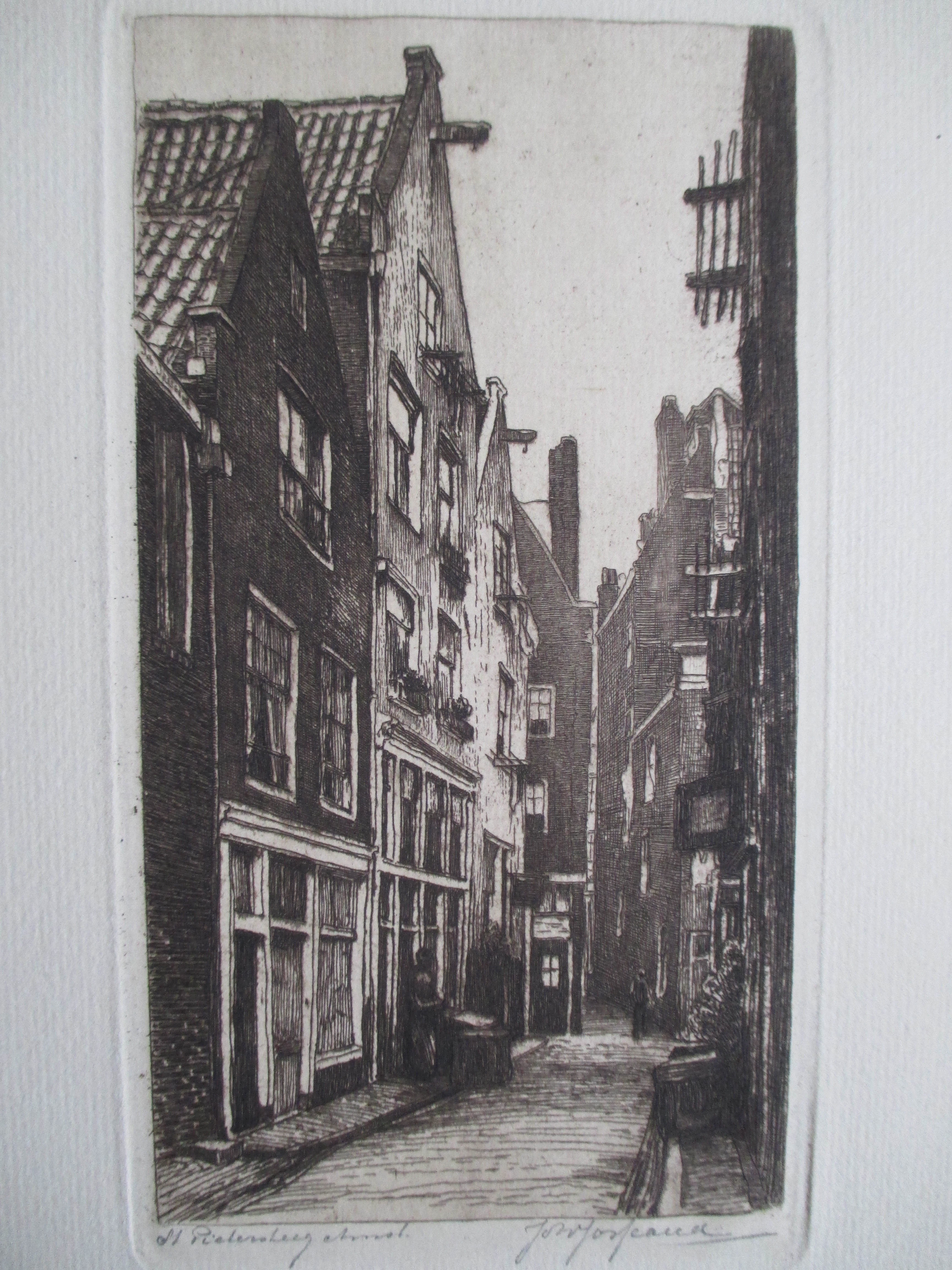 Johannes Josseaud - ets St. Pietersteeg Amsterdam kopen? Bied vanaf 25!