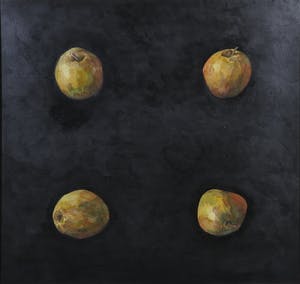 Niet of onleesbaar gesigneerd - Gemengde techniek op papier, Appels - Ingelijst kopen? Bied vanaf 1!