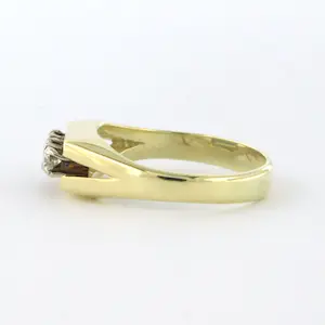 14k bicolor gouden ring bezet met briljant geslepen diamant tot. 0,15ct - rm 17 kopen? Bied vanaf 250!