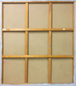 Niet of onleesbaar gesigneerd - Acryl en airbrush op doek, Abstracte kleurencompositie - Ingelijst (Zeer groot) kopen? Bied vanaf 50!