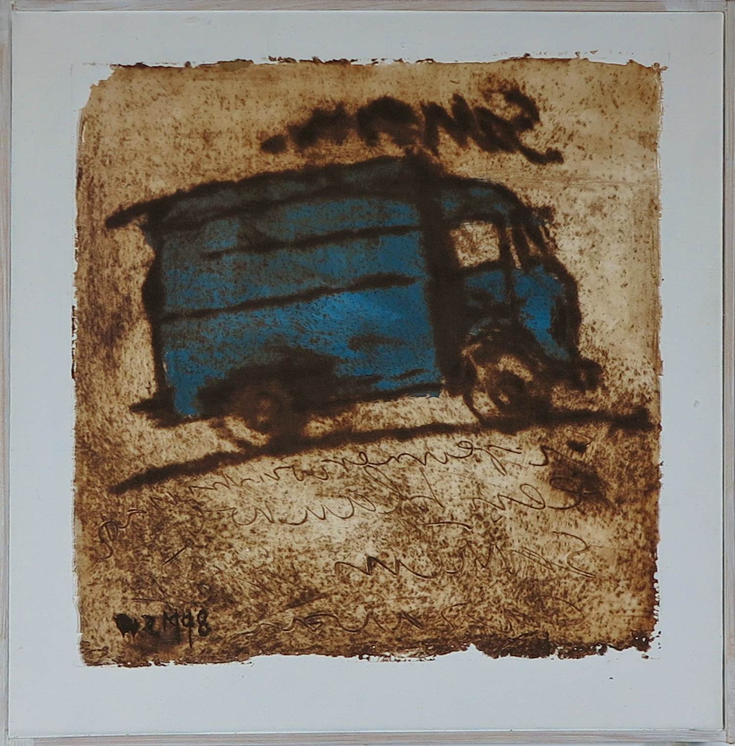 Wim Zurne - Zeefdruk op doek, Saviem - Ingelijst verkocht voor € 50!