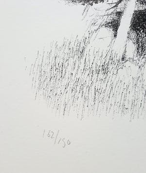 Metten Koornstra - Man met hoed in landschap, litho kopen? Bied vanaf 40!