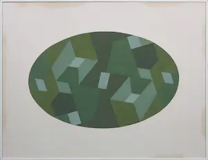 Henk Miechels - Gouache op papier, zonder titel - Ingelijst kaufen? Bieten Sie von 35!
