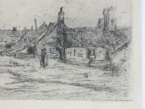 Floris Verster - Gezicht op Katwijk - Ets kopen? Bied vanaf 75!