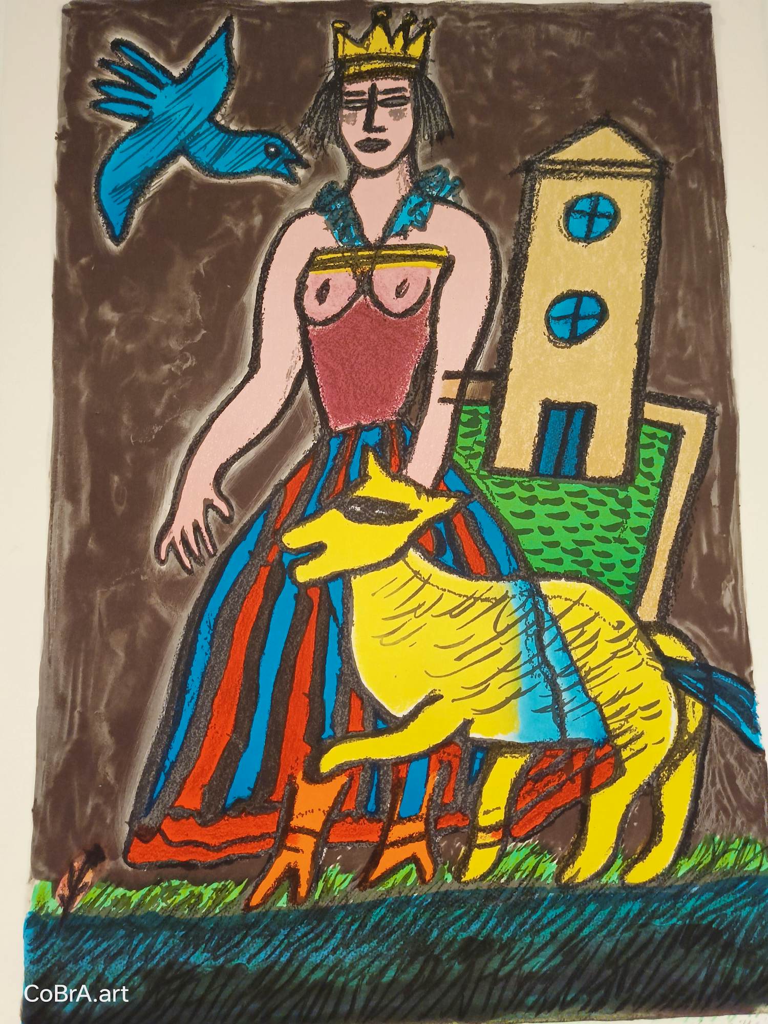 Corneille - In Wonderland - De Koningin van de Toren - Kunstenaarsproef met Atelier Stempel verkocht voor € 249!