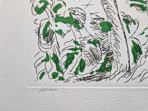 Pieter Holstein - grote handgekleurde ets "Kracht" - voor Prent 190 - potloodgesigneerd kopen? Bied vanaf 54!